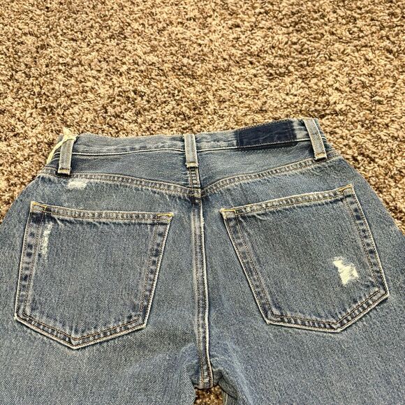 Etica Jeans 24 Tyler Vintage Straight Ankle Blue Distress Button Fly High Rise - Picture 11 of 13